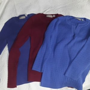 Croft & Barrow 3 Women's small cable knit sweaters